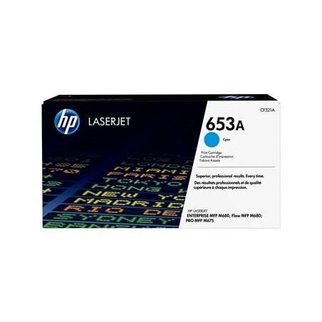 HP 653A Cyan Toner Color LaserJet Enterprise MFP M680 16500 pages HP 653A Cyan Toner Color LaserJet Enterprise MFP M680 16500 pages