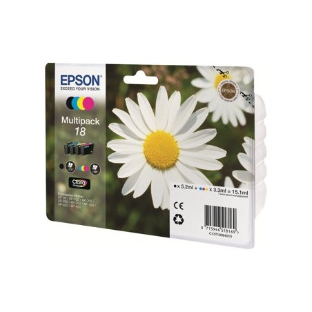 EPSON C13T18064012 Zestaw Epson T1806 CMYK MultiPack XP- 102/202/205/302/305/402/405/405WH EPSON C13T18064012 Zestaw Epson T1806 CMYK MultiPack XP- 102/202/205/302/305/402/405/405WH