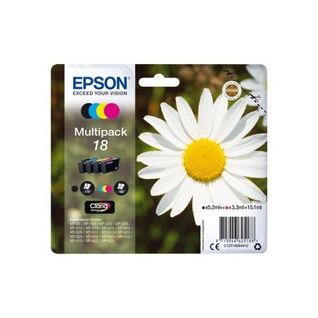 EPSON C13T18064012 Zestaw Epson T1806 CMYK MultiPack XP- 102/202/205/302/305/402/405/405WH EPSON C13T18064012 Zestaw Epson T1806 CMYK MultiPack XP- 102/202/205/302/305/402/405/405WH