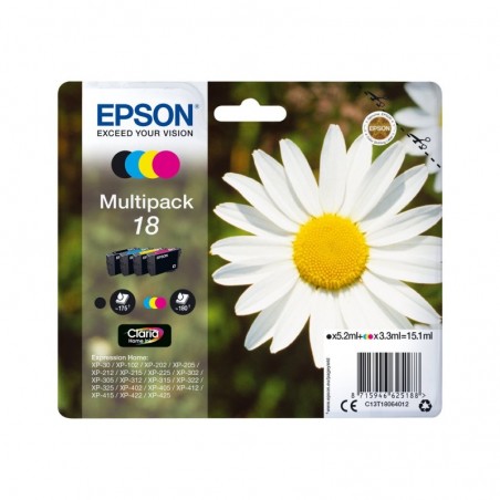 EPSON C13T18064012 Zestaw Epson T1806 CMYK MultiPack XP- 102/202/205/302/305/402/405/405WH EPSON C13T18064012 Zestaw Epson T1806 CMYK MultiPack XP- 102/202/205/302/305/402/405/405WH