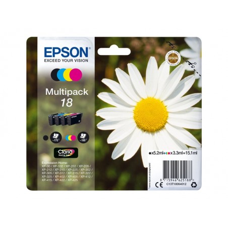 EPSON C13T18064012 Zestaw Epson T1806 CMYK MultiPack XP- 102/202/205/302/305/402/405/405WH EPSON C13T18064012 Zestaw Epson T1806 CMYK MultiPack XP- 102/202/205/302/305/402/405/405WH