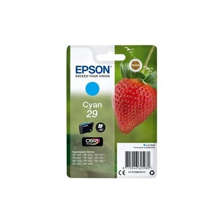 EPSON C13T29824012 Tusz Epson Singlepack cyan 29 Claria Home 3,2 ml EPSON C13T29824012 Tusz Epson Singlepack cyan 29 Claria Home 3,2 ml