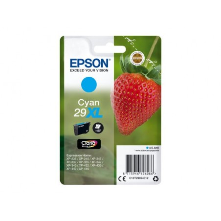 EPSON C13T29924012 Tusz Epson Singlepack cyan 29 Claria Home XL 6,4 ml EPSON C13T29924012 Tusz Epson Singlepack cyan 29 Claria Home XL 6,4 ml