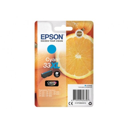 EPSON C13T33624012 Tusz Epson T3362 cyan 33XL 8,9 ml XP-530/540/630/635/640/645/830/900 EPSON C13T33624012 Tusz Epson T3362 cyan 33XL 8,9 ml XP-530/540/630/635/640/645/830/900