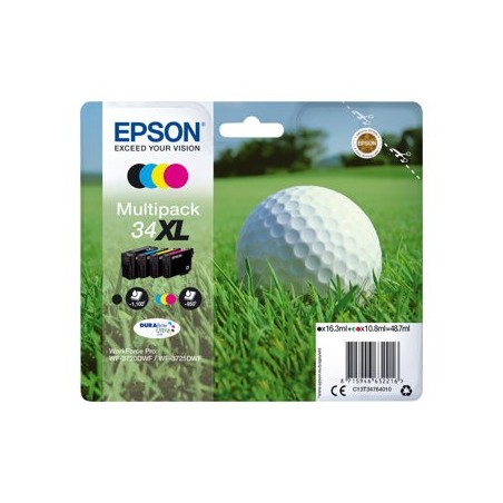EPSON C13T34764010 Tusz Epson Golf ball Multipack 34XL 4-colors DURABrite Ultra 48,7 ml EPSON C13T34764010 Tusz Epson Golf ball Multipack 34XL 4-colors DURABrite Ultra 48,7 ml