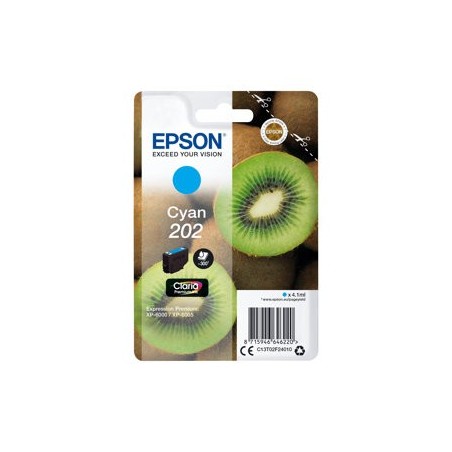 EPSON C13T02F24010 Tusz Epson singlepack 202 cyan 4,1ml Claria premium EPSON C13T02F24010 Tusz Epson singlepack 202 cyan 4,1ml Claria premium