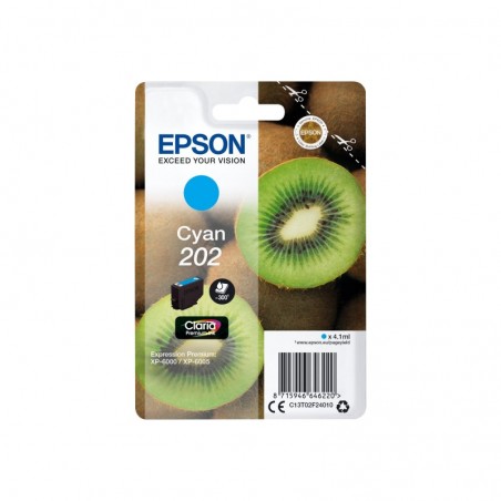 EPSON C13T02F24010 Tusz Epson singlepack 202 cyan 4,1ml Claria premium EPSON C13T02F24010 Tusz Epson singlepack 202 cyan 4,1ml Claria premium