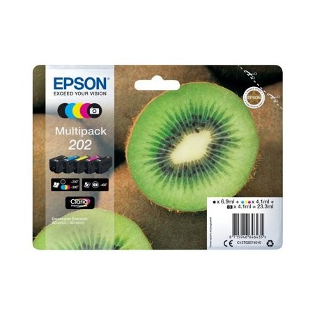 EPSON C13T02E74010 Tusz Epson Kiwi Multipack 202 CMYK+photo black Claria Premium EPSON C13T02E74010 Tusz Epson Kiwi Multipack 202 CMYK+photo black Claria Premium