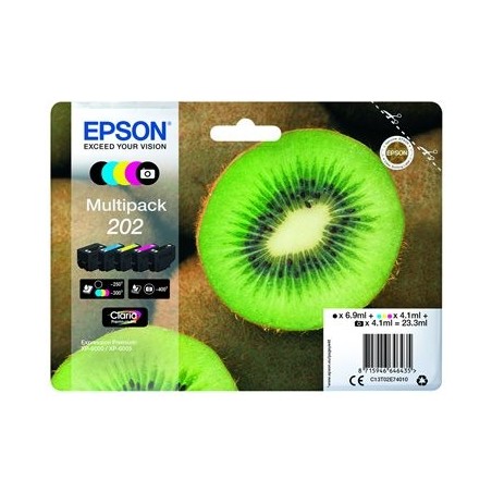EPSON C13T02E74010 Tusz Epson Kiwi Multipack 202 CMYK+photo black Claria Premium EPSON C13T02E74010 Tusz Epson Kiwi Multipack 202 CMYK+photo black Claria Premium