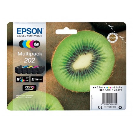 EPSON C13T02E74010 Tusz Epson Kiwi Multipack 202 CMYK+photo black Claria Premium EPSON C13T02E74010 Tusz Epson Kiwi Multipack 202 CMYK+photo black Claria Premium