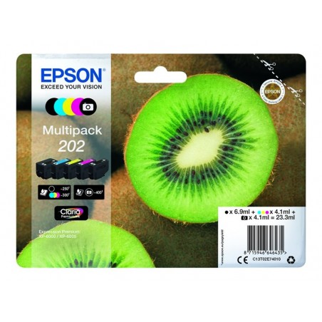EPSON C13T02E74010 Tusz Epson Kiwi Multipack 202 CMYK+photo black Claria Premium EPSON C13T02E74010 Tusz Epson Kiwi Multipack 202 CMYK+photo black Claria Premium