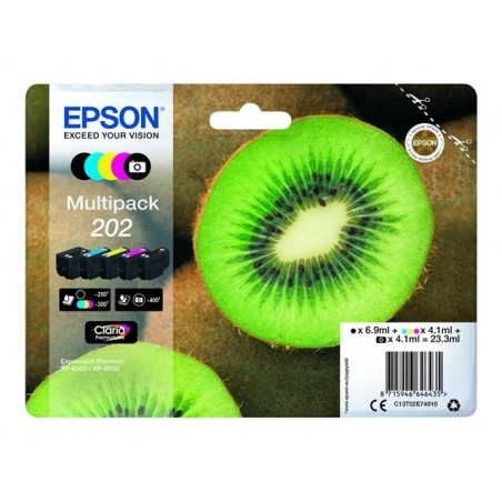 EPSON C13T02E74010 Tusz Epson Kiwi Multipack 202 CMYK+photo black Claria Premium EPSON C13T02E74010 Tusz Epson Kiwi Multipack 202 CMYK+photo black Claria Premium