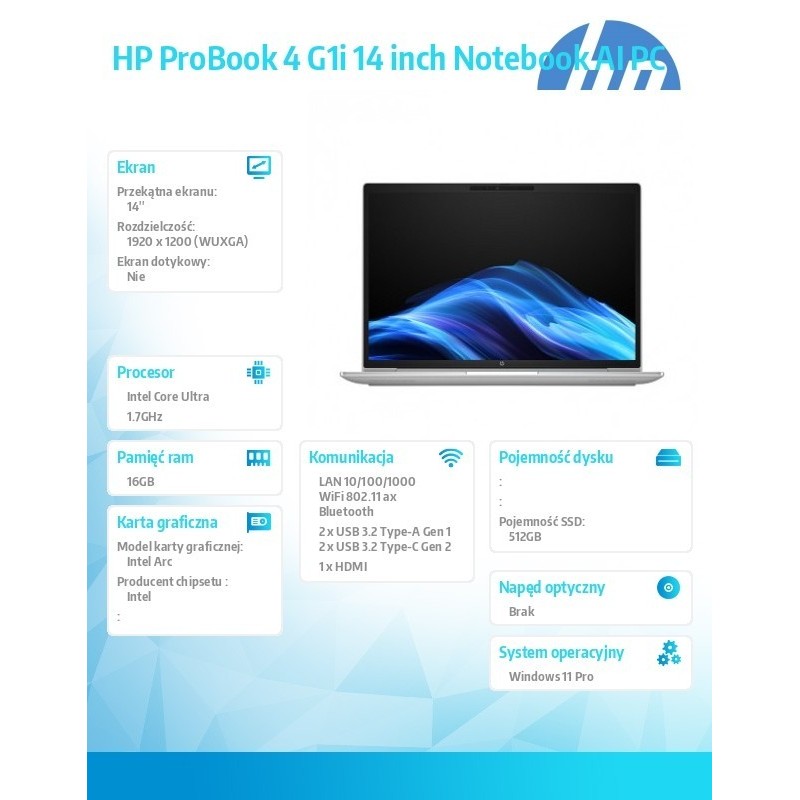 Notebook ProBook 4 G1i U5-225H 512GB/16GB/W11P/14.0   C51LMET