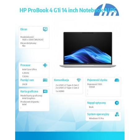 Notebook ProBook 4 G1i U5-225U 512GB/24GB/W11P/14.0   C51MCET