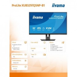 Monitor 32 cale XUB3297QSNP-B1 IPS,QHD,USB-C DOCK (95W), USB HUB 4x, KVM,  RJ45, GW 5 LAT  Monitor 32 cale XUB3297QSNP-B1 IPS,QHD,USB-C DOCK (95W), USB HUB 4x, KVM,  RJ45, GW 5 LAT