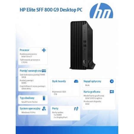 Komputer Elite 800 SFF G9 i7-14700 1TB/32GB/W11P C61RGET Komputer Elite 800 SFF G9 i7-14700 1TB/32GB/W11P C61RGET
