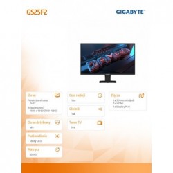 Monitor 24.5 cala GS25F2 IPS FHD HDMI DP 200HZ Monitor 24.5 cala GS25F2 IPS FHD HDMI DP 200HZ