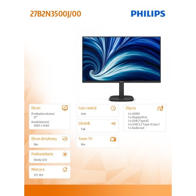 Monitor 27B2N3500J 27 cali IPS 120Hz HDMIx2 DP Pivot Głośniki