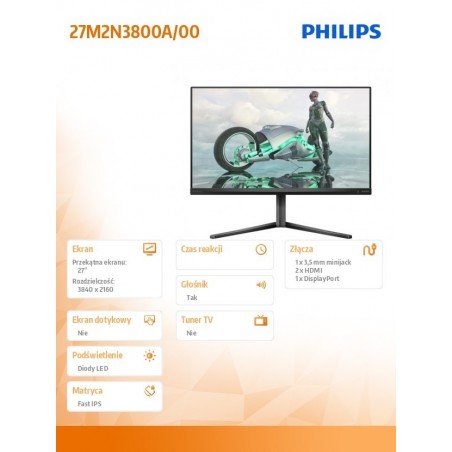 Monitor 27M2N3800A 27 cali Fast IPS 4K 320Hz HDMIx2 Pivot Głośniki Monitor 27M2N3800A 27 cali Fast IPS 4K 320Hz HDMIx2 Pivot Głośniki