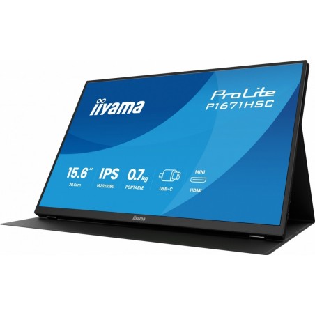 Monitor 15.6 cala P1671HSC-B1 IPS,FHD,miniHDMI,2xUSBC,250cd,8ms,2x1W, 0,7kg Monitor 15.6 cala P1671HSC-B1 IPS,FHD,miniHDMI,2xUSBC,250cd,8ms,2x1W, 0,7kg