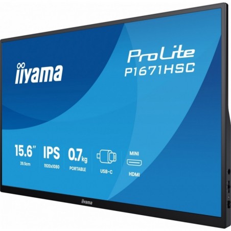 Monitor 15.6 cala P1671HSC-B1 IPS,FHD,miniHDMI,2xUSBC,250cd,8ms,2x1W, 0,7kg Monitor 15.6 cala P1671HSC-B1 IPS,FHD,miniHDMI,2xUSBC,250cd,8ms,2x1W, 0,7kg