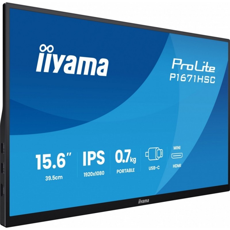Monitor 15.6 cala P1671HSC-B1 IPS,FHD,miniHDMI,2xUSBC,250cd,8ms,2x1W,  0,7kg Monitor 15.6 cala P1671HSC-B1 IPS,FHD,miniHDMI,2xUSBC,250cd,8ms,2x1W,  0,7kg