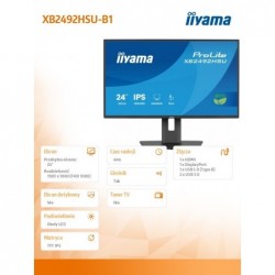 Monitor 24 cali XB2492HSU-B1 IPS,FHD,HDMI,DP,120Hz,300cd,4ms, cienkie ramki, 1500:1, ErP B, USB HUBx2 Monitor 24 cali XB2492HSU-B1 IPS,FHD,HDMI,DP,120Hz,300cd,4ms, cienkie ramki, 1500:1, ErP B, USB HUBx2