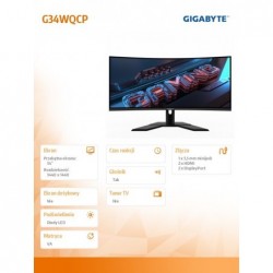 Monitor 34 cale G34WQCP UWQHD VA 1MS 180Hz HDMI Monitor 34 cale G34WQCP UWQHD VA 1MS 180Hz HDMI