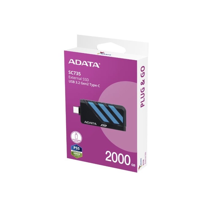 Dysk SSD External SC735 2TB U3.2C 1000/1000MB/s Blue 