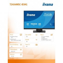 Monitor 24 cale T2454MSC-B3AG 10 PKT. POJ,IPS,HDMI,DP,300cd,FHD,2xUSB,2x2W, Monitor 24 cale T2454MSC-B3AG 10 PKT. POJ,IPS,HDMI,DP,300cd,FHD,2xUSB,2x2W,