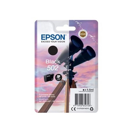 Epson oryginalny ink / tusz C13T02V14010, T02V140, 502, black, 210s, 4.6ml