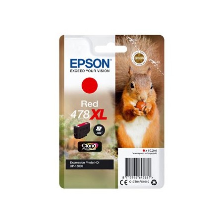 Epson oryginalny ink / tusz C13T04F54010, 478XL, red, 10.2ml Epson oryginalny ink / tusz C13T04F54010, 478XL, red, 10.2ml