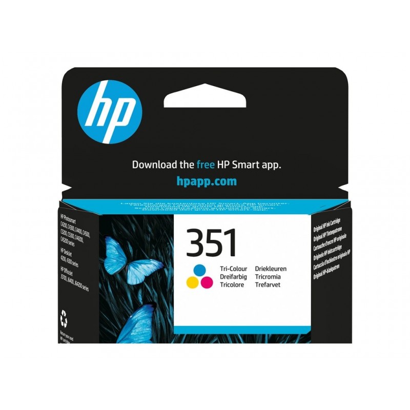 HP 351 original ink cartridge tri-colour low capacity 3.5ml 170 pages