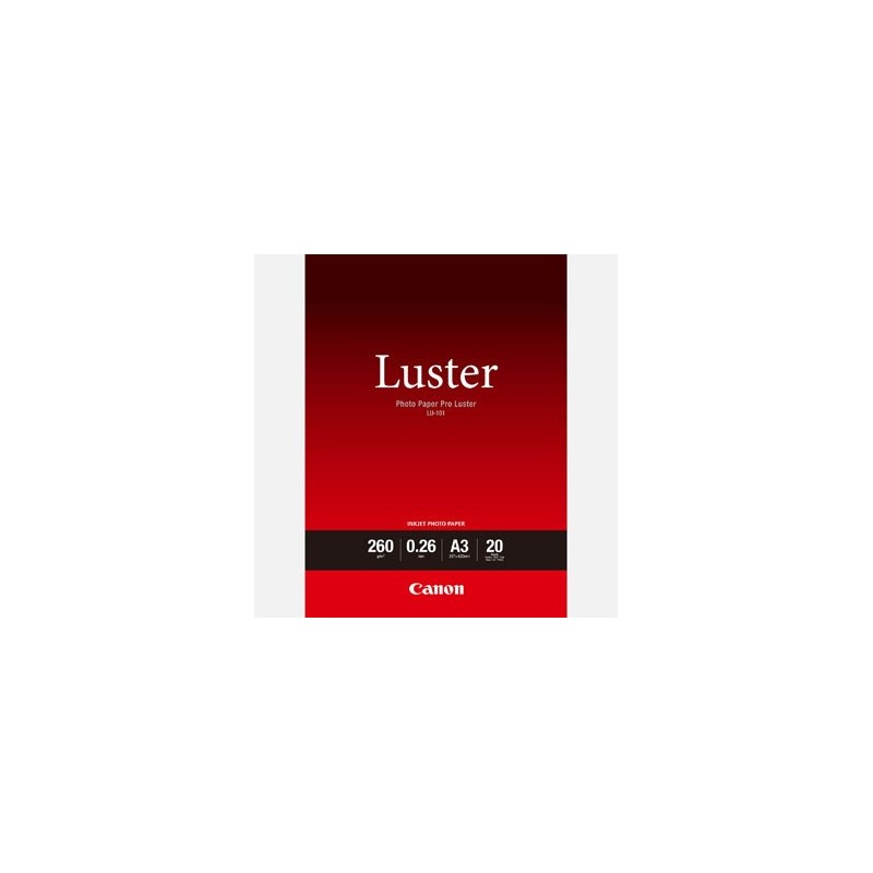 Canon LU-101 Photo Paper, LU-101, foto papier, połysk, 6211B007, biały, A3, 260 g/m2, 20 szt., atrament