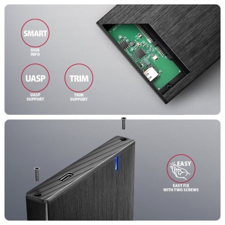 EE25-XA6C Obudowa zewnętrzna aluminiowa, USB-C 3.2 Gen 1 SATA 6G 2.5" 5Gbps EE25-XA6C Obudowa zewnętrzna aluminiowa, USB-C 3.2 Gen 1 SATA 6G 2.5" 5Gbps