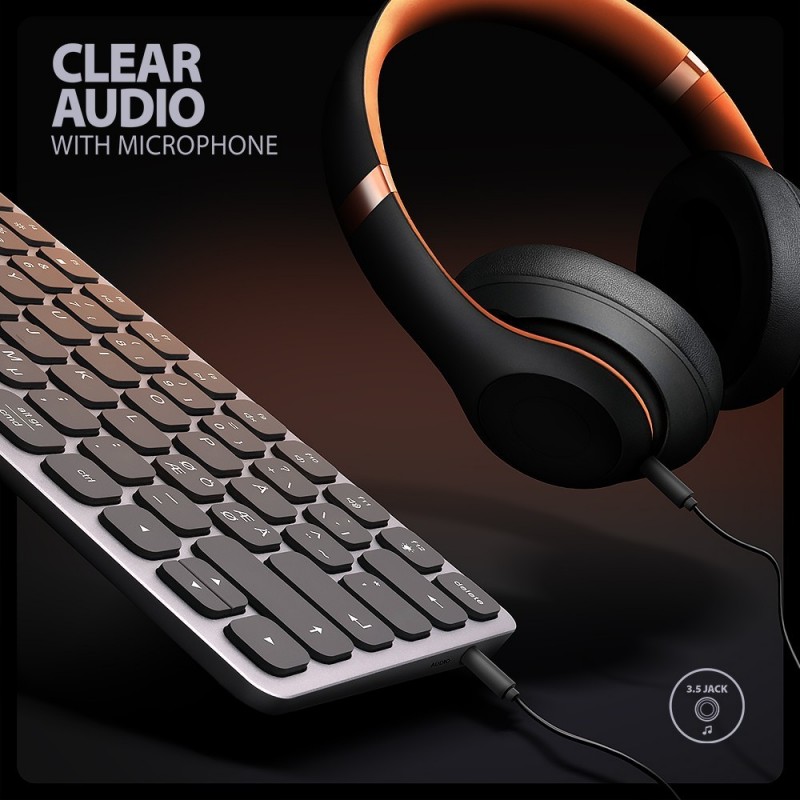 Klawiatura HMC-KB-NRD USB-C 5Gbps z wieloportowy hub 9in1, SD/microSD, 3x USB-A, HDMI 4K/60Hz, PD 100W, Audio, Nordic layout, 60 Klawiatura HMC-KB-NRD USB-C 5Gbps z wieloportowy hub 9in1, SD/microSD, 3x USB-A, HDMI 4K/60Hz, PD 100W, Audio, Nordic layout, 60