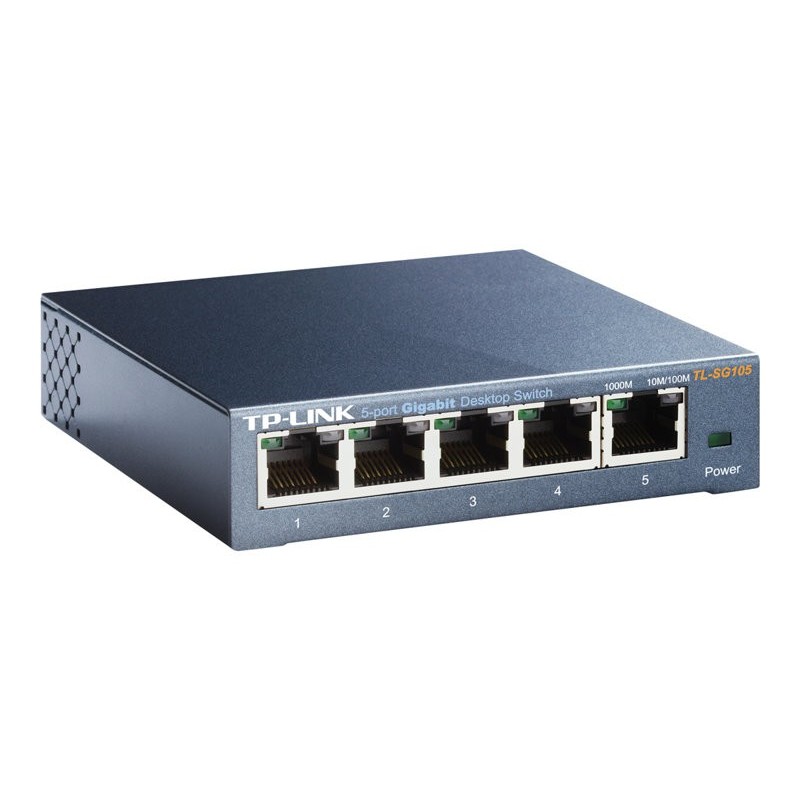 TPLINK TL-SG105 TP-Link TL-SG105 Switch 5x10/100/1000Mbps, Metal case, IEEE 802.1p QoS