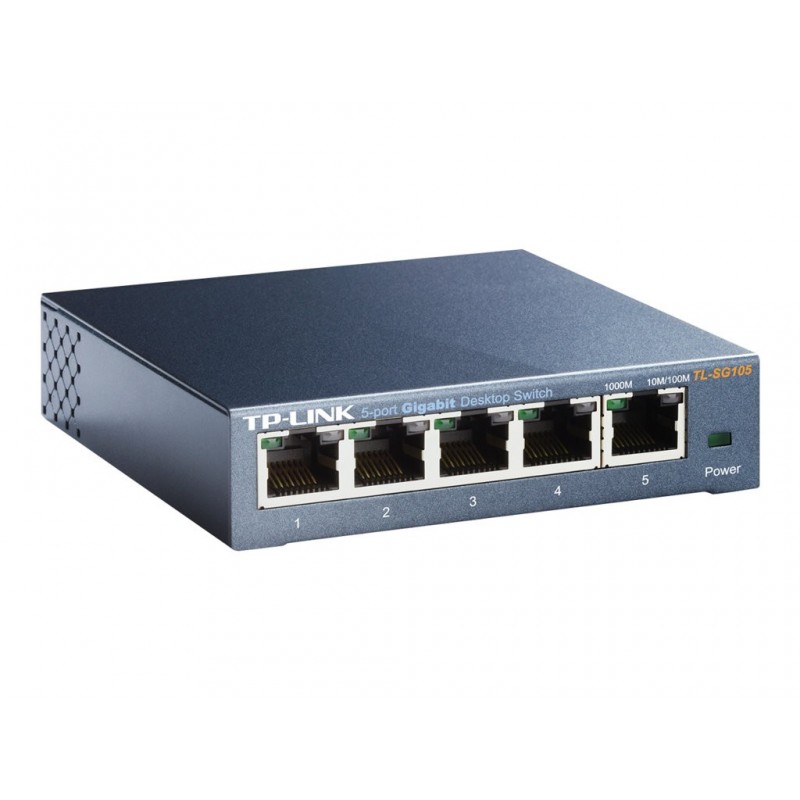 TPLINK TL-SG105 TP-Link TL-SG105 Switch 5x10/100/1000Mbps, Metal case, IEEE 802.1p QoS