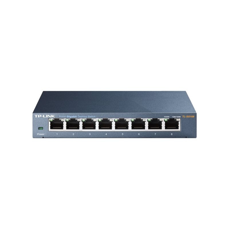 TPLINK TL-SG108 TP-Link TL-SG108 Switch 8x10/100/1000Mbps, Metal case, IEEE 802.1p QoS