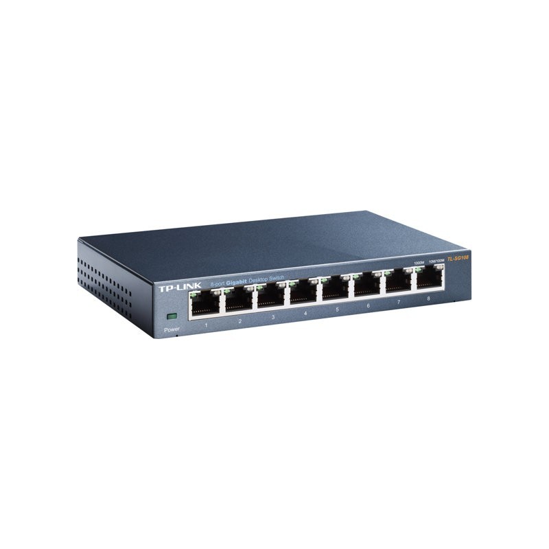TPLINK TL-SG108 TP-Link TL-SG108 Switch 8x10/100/1000Mbps, Metal case, IEEE 802.1p QoS