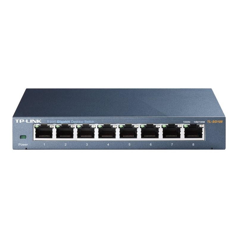 TPLINK TL-SG108 TP-Link TL-SG108 Switch 8x10/100/1000Mbps, Metal case, IEEE 802.1p QoS