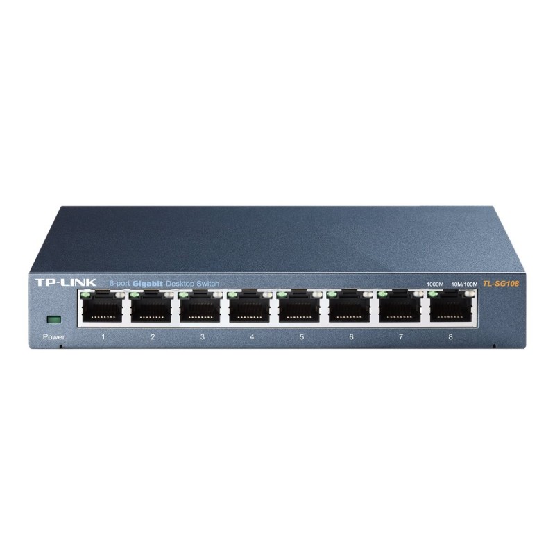 TPLINK TL-SG108 TP-Link TL-SG108 Switch 8x10/100/1000Mbps, Metal case, IEEE 802.1p QoS