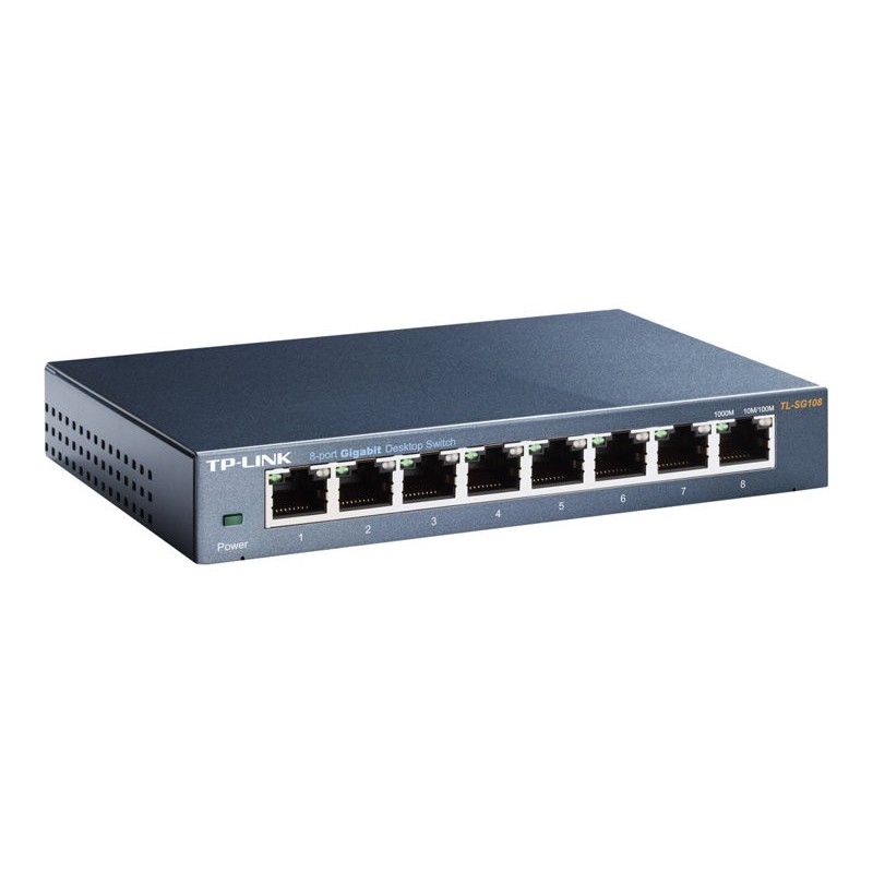 TPLINK TL-SG108 TP-Link TL-SG108 Switch 8x10/100/1000Mbps, Metal case, IEEE 802.1p QoS