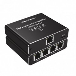 Rozdzielacz splitter Ethernet mini SWITCH 1x4 RJ45 | 1000Mb/s | USB-C | Aluminium Rozdzielacz splitter Ethernet mini SWITCH 1x4 RJ45 | 1000Mb/s | USB-C | Aluminium
