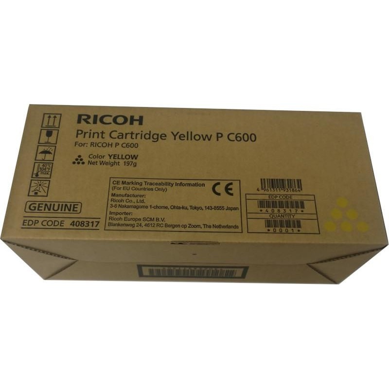 Ricoh Toner P C600 408317 Yellow 12K 