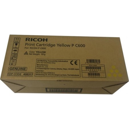Ricoh Toner P C600 408317 Yellow 12K 