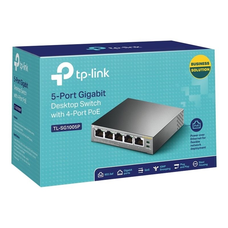 TPLINK TL-SG1005P TP-Link TL-SG1005P 5-Port Gigabit Desktop Switch with 4-Port PoE