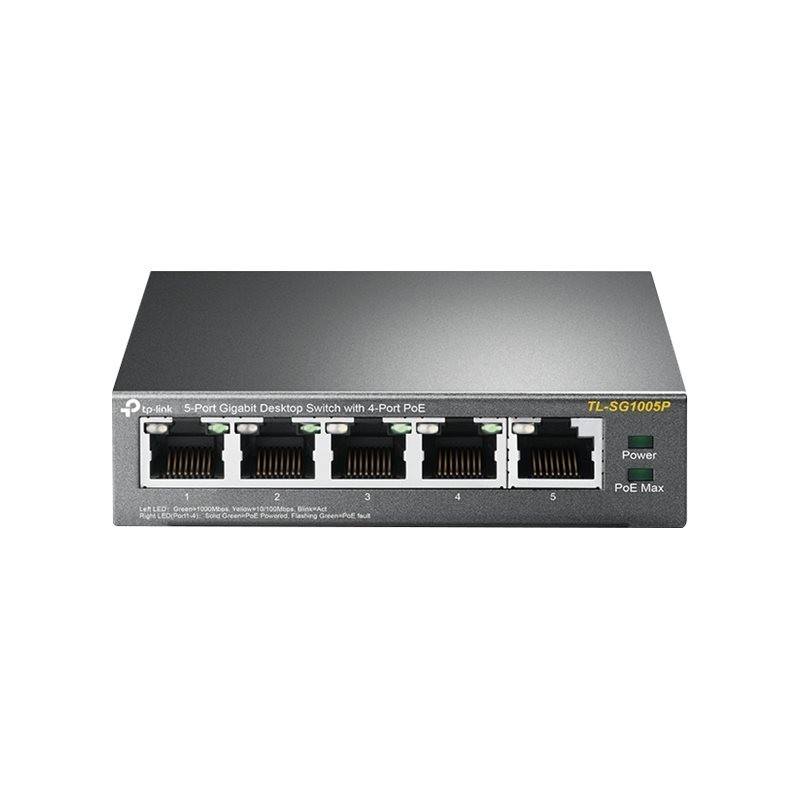 TPLINK TL-SG1005P TP-Link TL-SG1005P 5-Port Gigabit Desktop Switch with 4-Port PoE