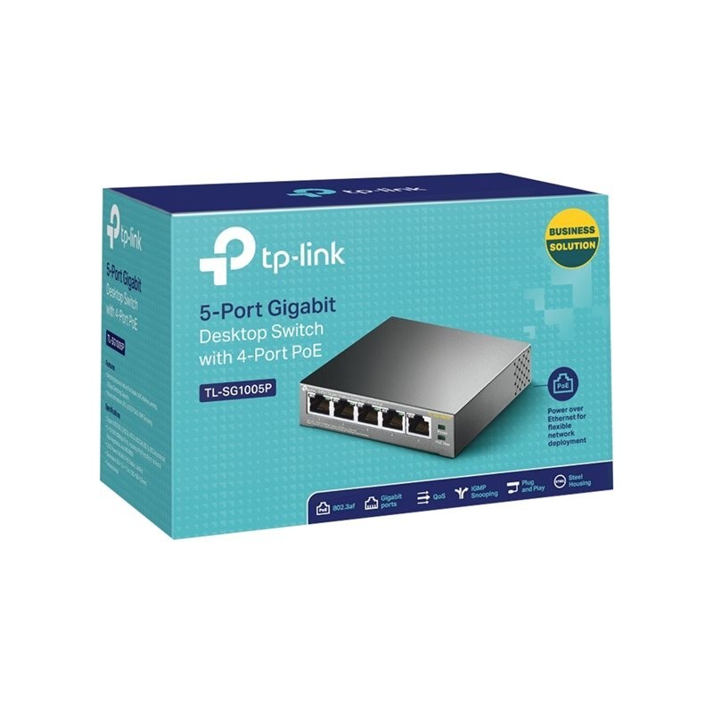 TPLINK TL-SG1005P TP-Link TL-SG1005P 5-Port Gigabit Desktop Switch with 4-Port PoE