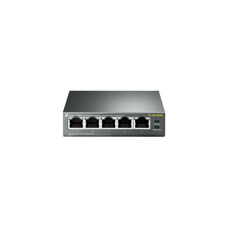 TPLINK TL-SF1005P TP-Link TL-SF1005P 5-Port 10/100Mbpst Desktop Switch with 4-Port PoE TPLINK TL-SF1005P TP-Link TL-SF1005P 5-Port 10/100Mbpst Desktop Switch with 4-Port PoE